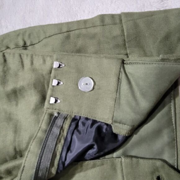 Express Midi High Rise Bermuda Linen Blend Shorts Green Sz 6 - Picture 5 of 9